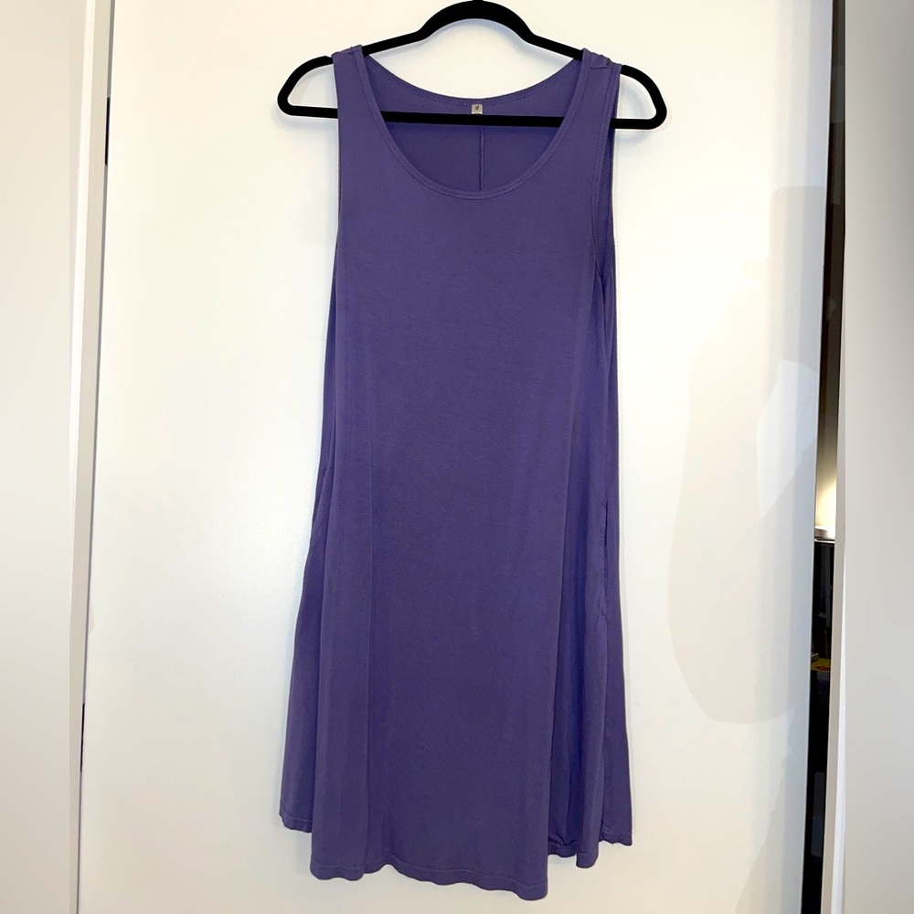 Purple Tank Dress With Pockets, Size M